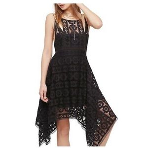 Free People Black handkerchief hem dress